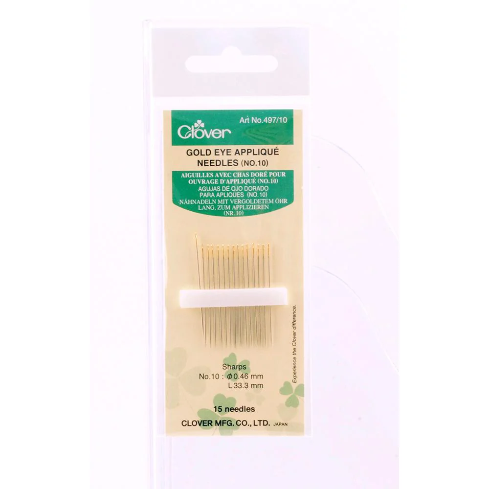 Gold Eye Applique Needles (No. 10)