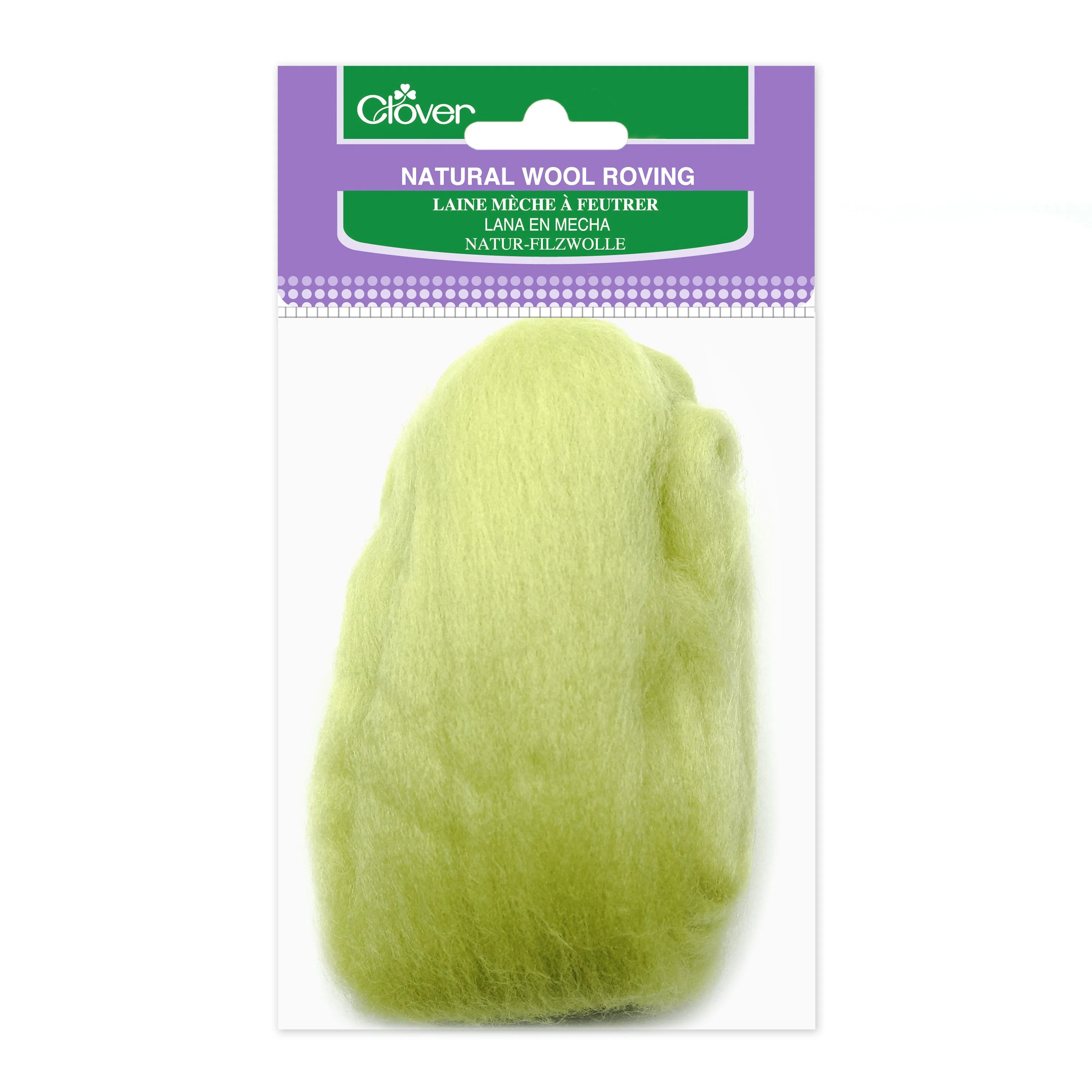 Natural Wool Roving (Lime Green)
