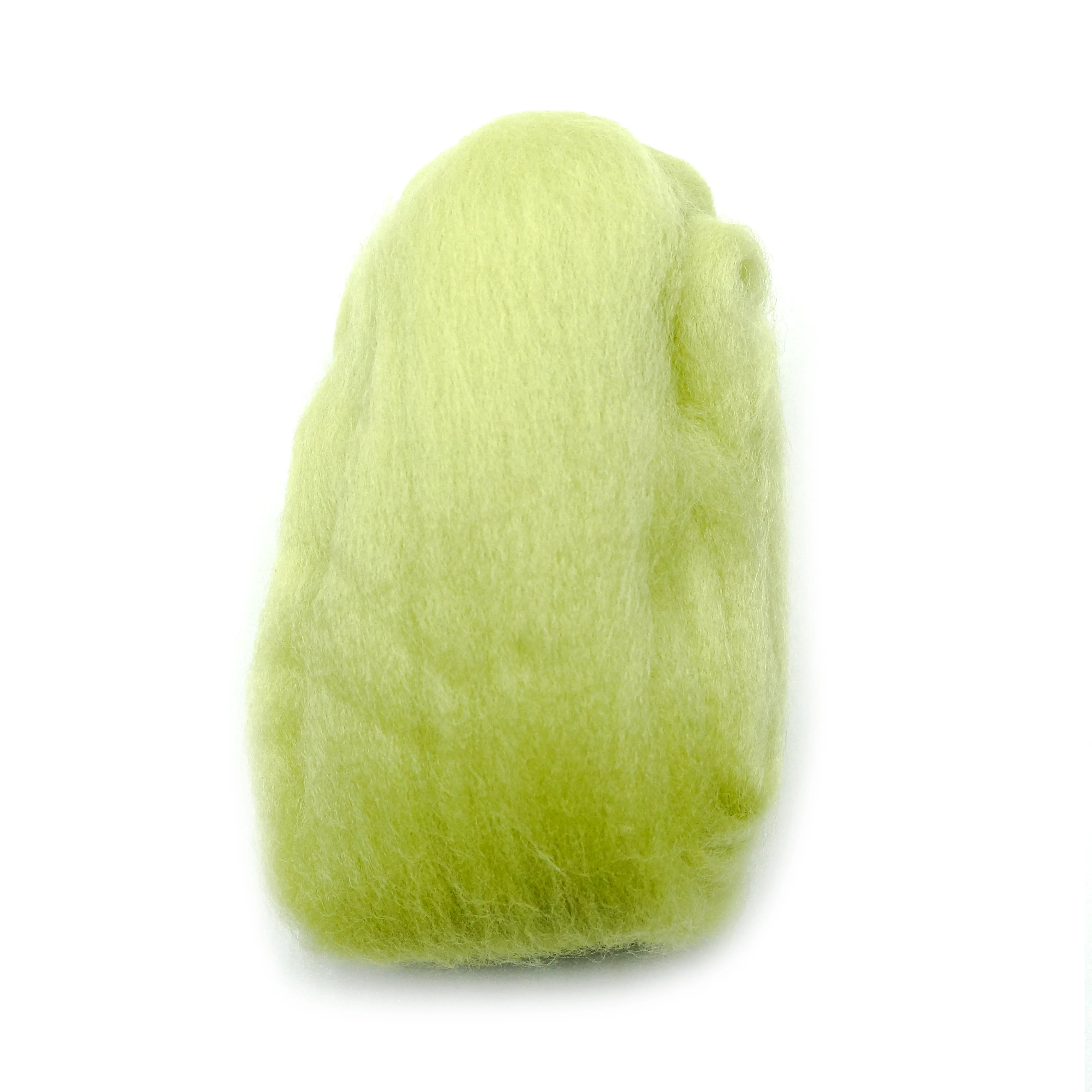 Natural Wool Roving (Lime Green) - Image 2