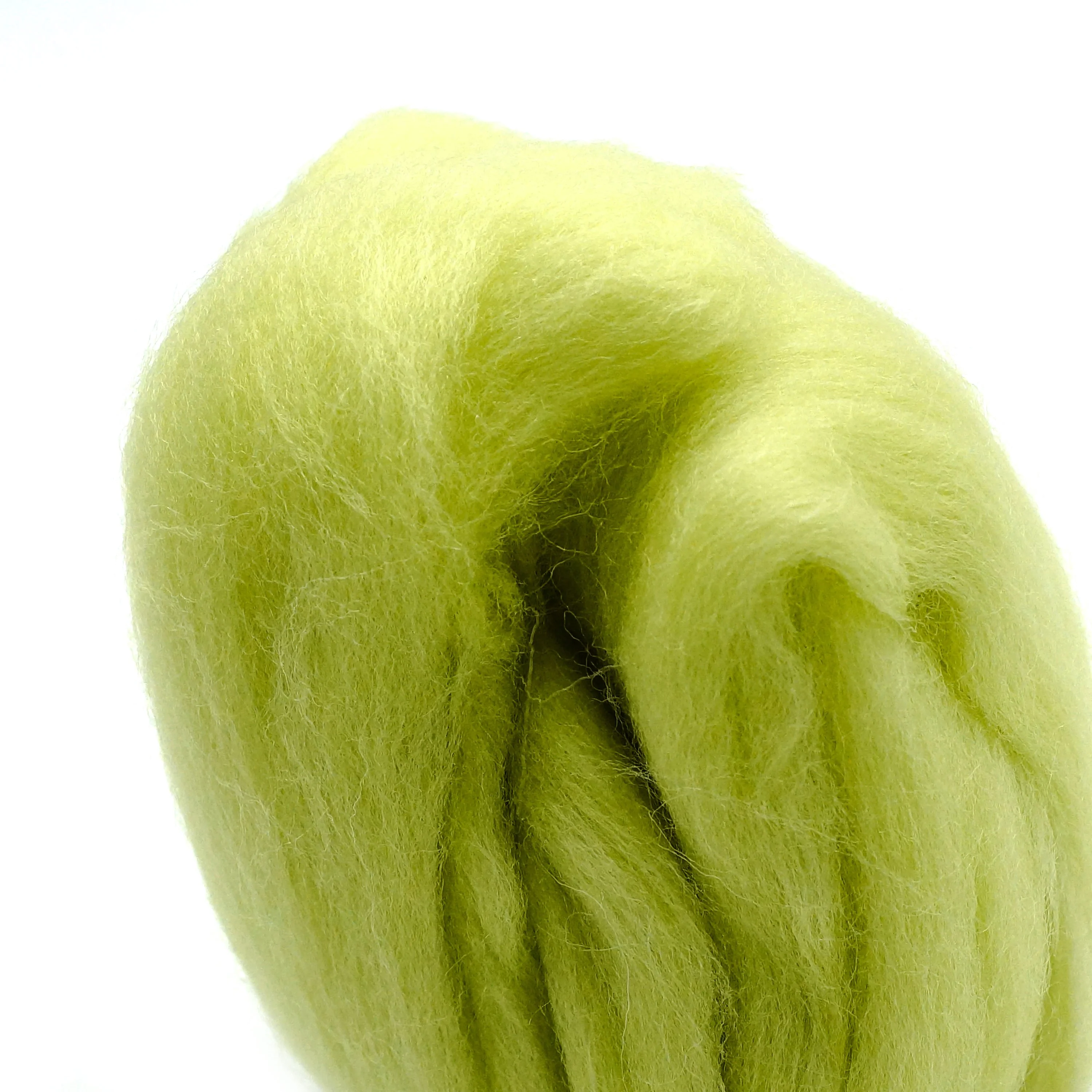 Natural Wool Roving (Lime Green) - Image 4