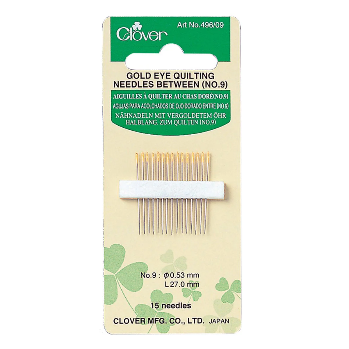 Gold Eye Quilting Needles Between (No. 9)