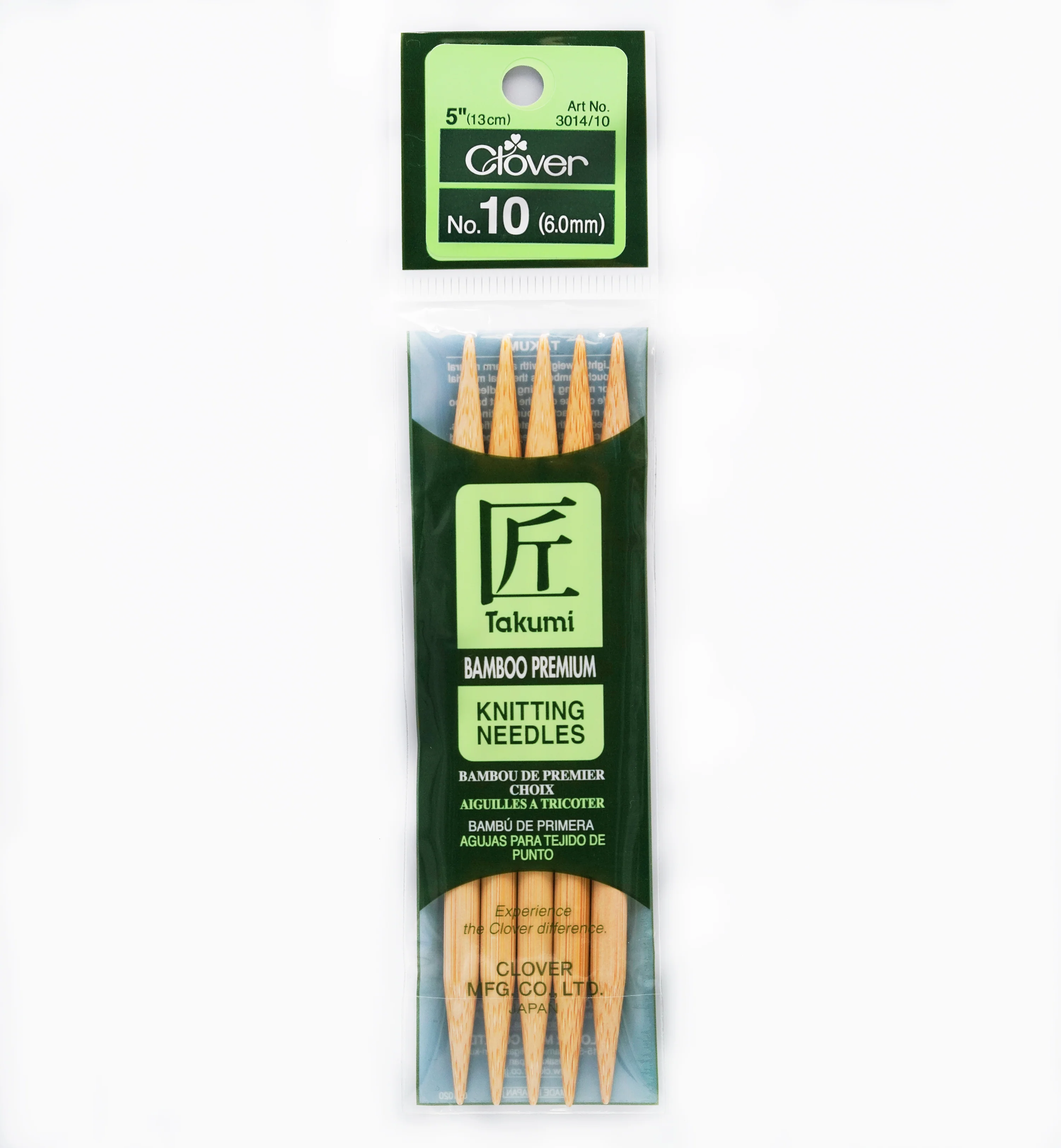 Takumi Bamboo Knitting Needles Double Pointed (5") No. 10