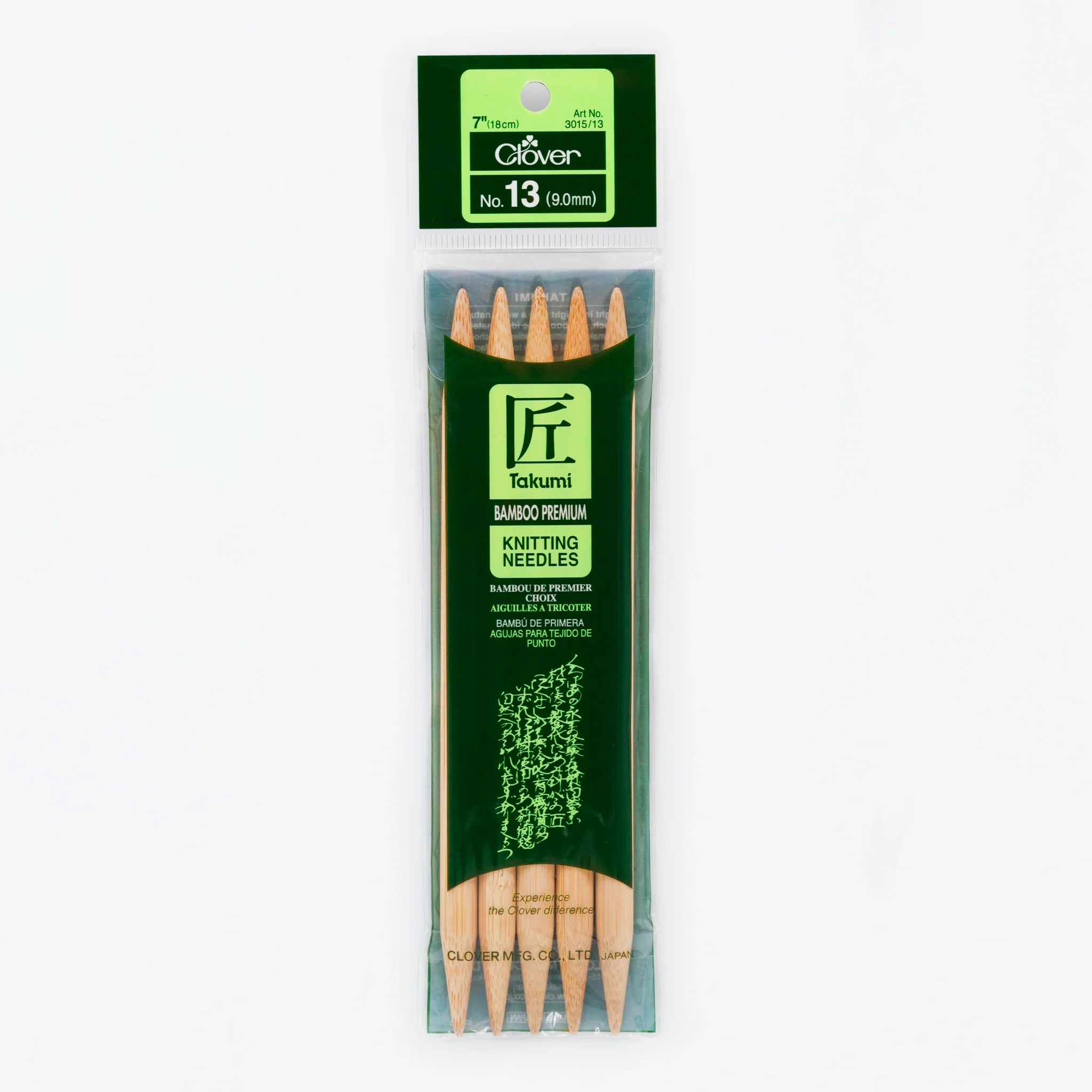 Takumi Bamboo Knitting Needles Double Pointed (7") No. 13