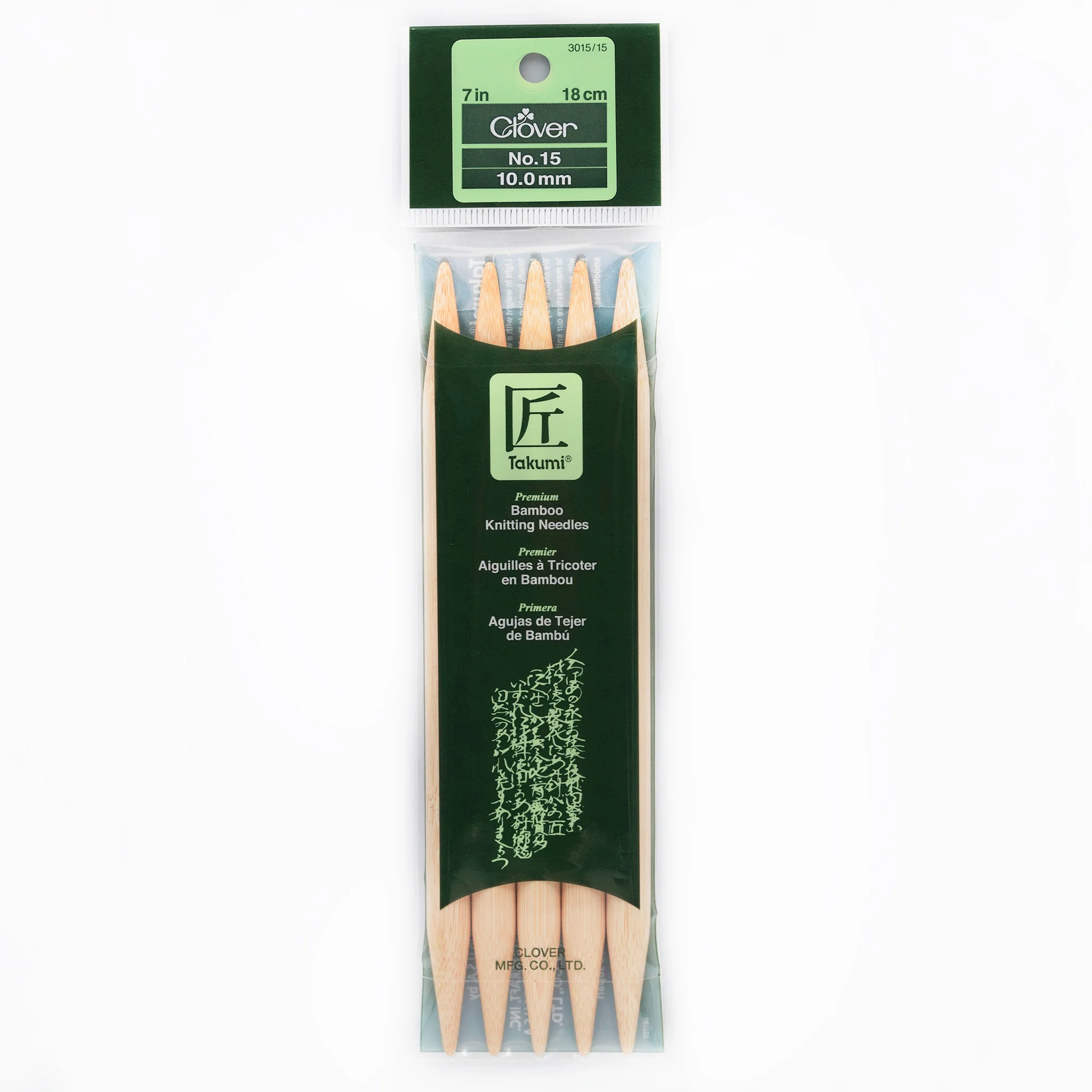 Takumi Bamboo Knitting Needles Double Pointed (7") No. 15