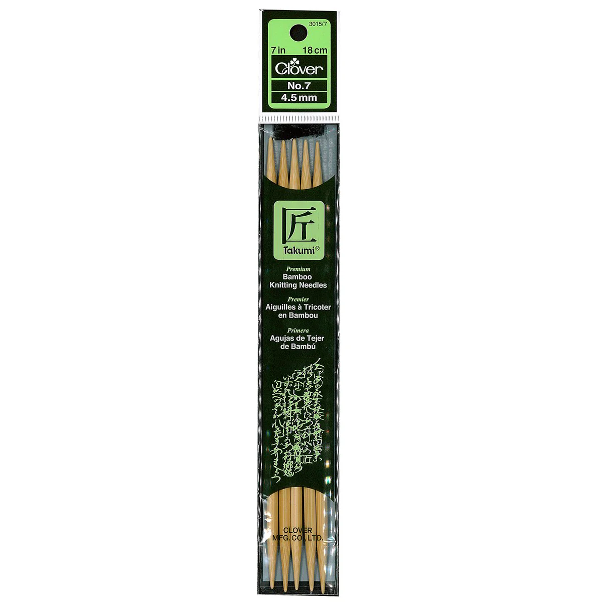 Takumi Bamboo Knitting Needles Double Pointed (7") No. 7