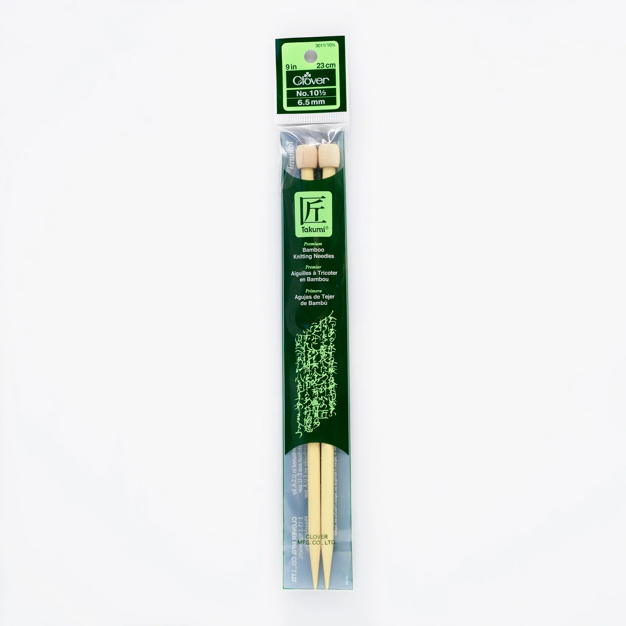 Takumi Bamboo Knitting Needles Single Pointed (9") No. 10.5