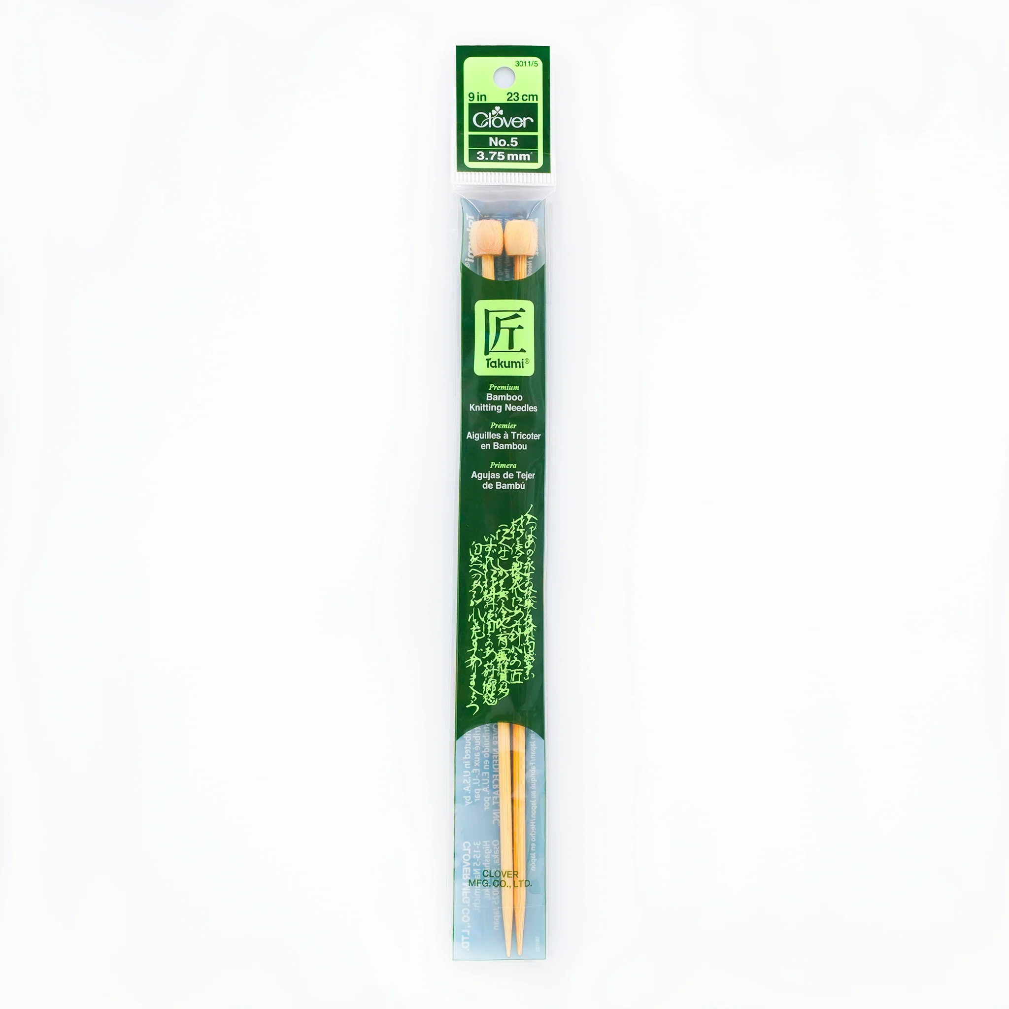 Takumi Bamboo Knitting Needles Single Pointed 9" No. 5 (3.75mm)