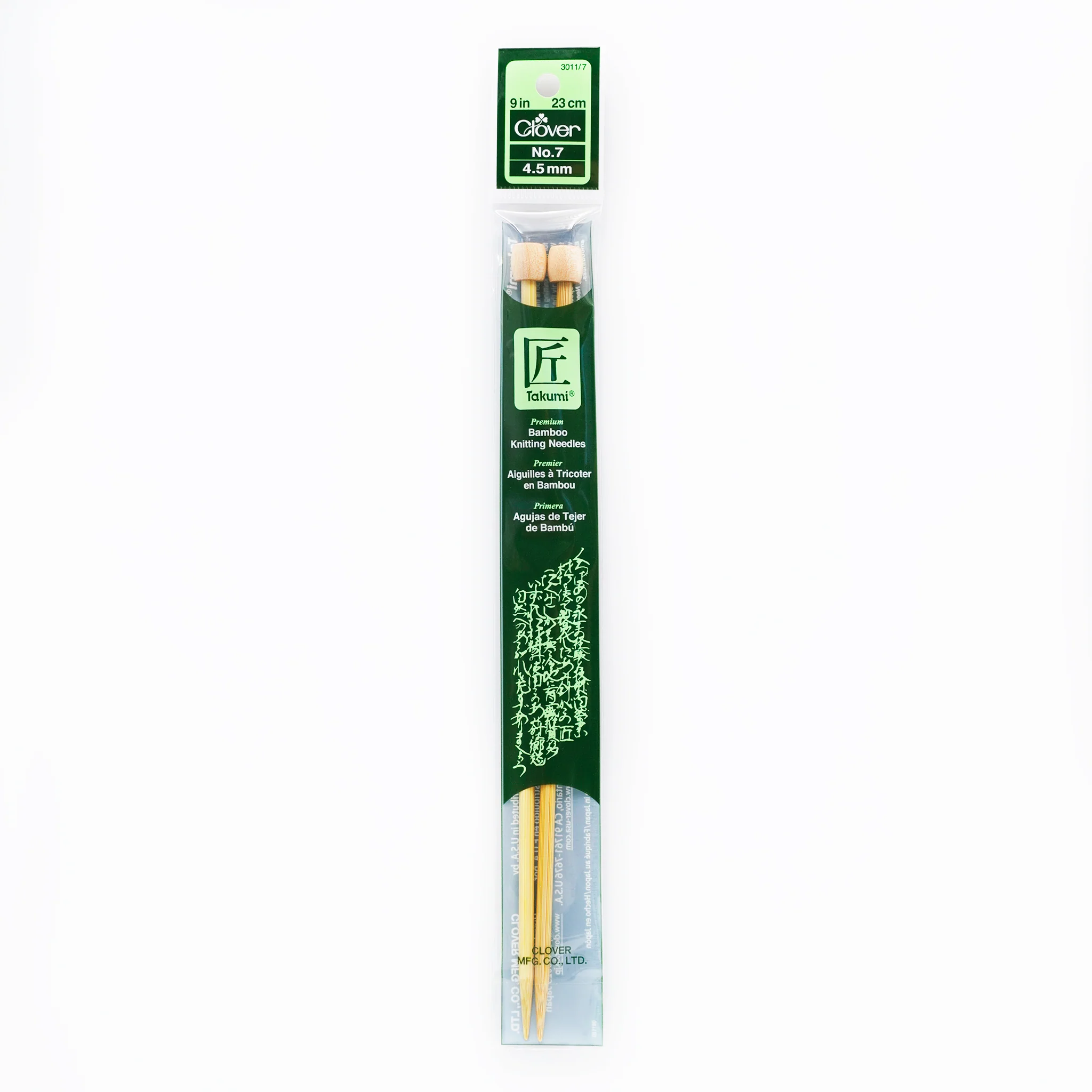 Takumi Bamboo Knitting Needles Single Pointed 9" No. 7 (4.50mm)